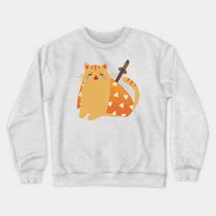 Demon Slayer Cat “Zenitsu“ Design | Cat Lover Gifts | Kawaii Handmade Illustration | By Atelier Serakara Crewneck Sweatshirt